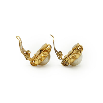 Faux Pearl Round Clip-on Earrings GP