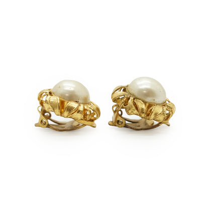Faux Pearl Round Clip-on Earrings GP