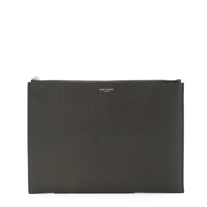 Grain de Poudre Leather Zipped Clutch Pouch