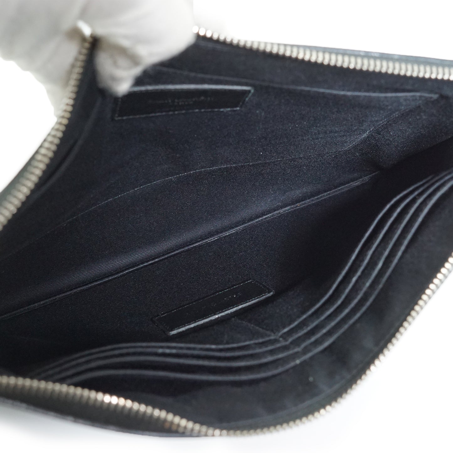 Grain de Poudre Leather Zipped Clutch Pouch