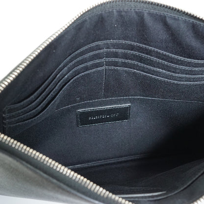 Grain de Poudre Leather Zipped Clutch Pouch