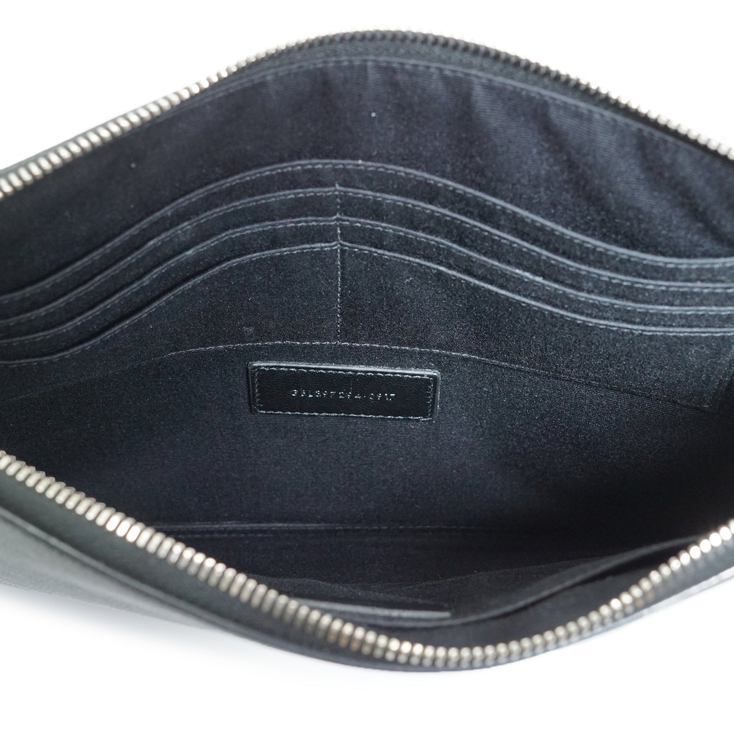 Grain de Poudre Leather Zipped Clutch Pouch