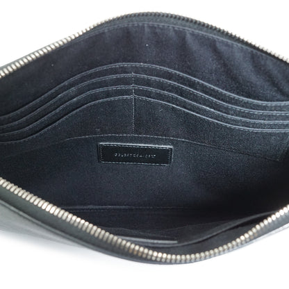 Grain de Poudre Leather Zipped Clutch Pouch