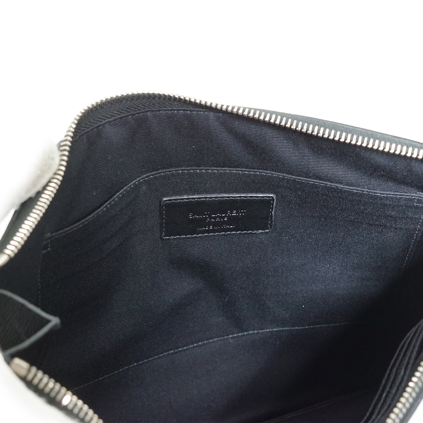 Grain de Poudre Leather Zipped Clutch Pouch