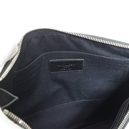 Grain de Poudre Leather Zipped Clutch Pouch