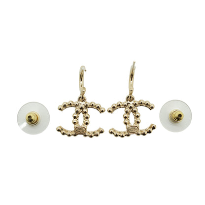CC Beaded Small Hoop Drop Earrings