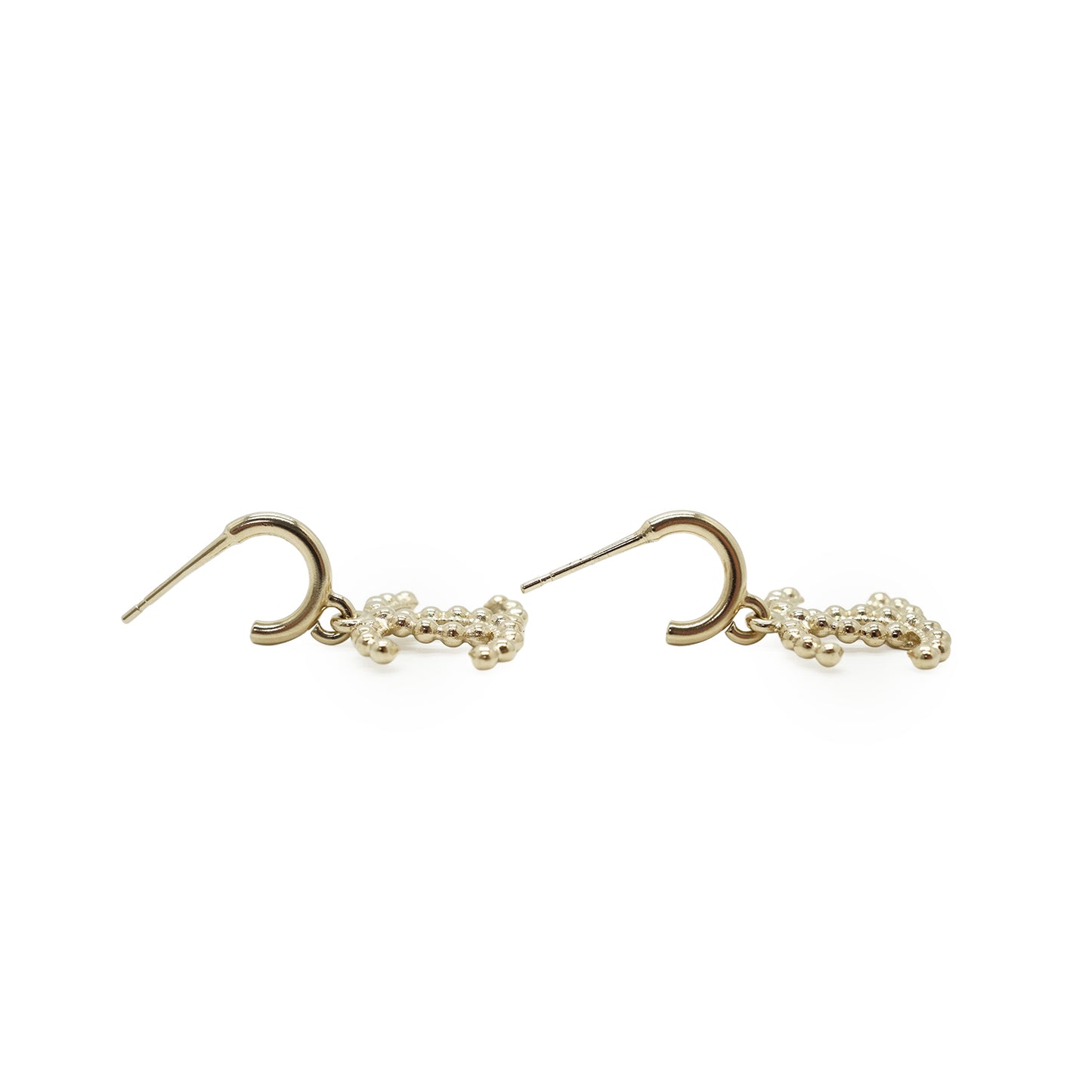 CC Beaded Small Hoop Drop Earrings