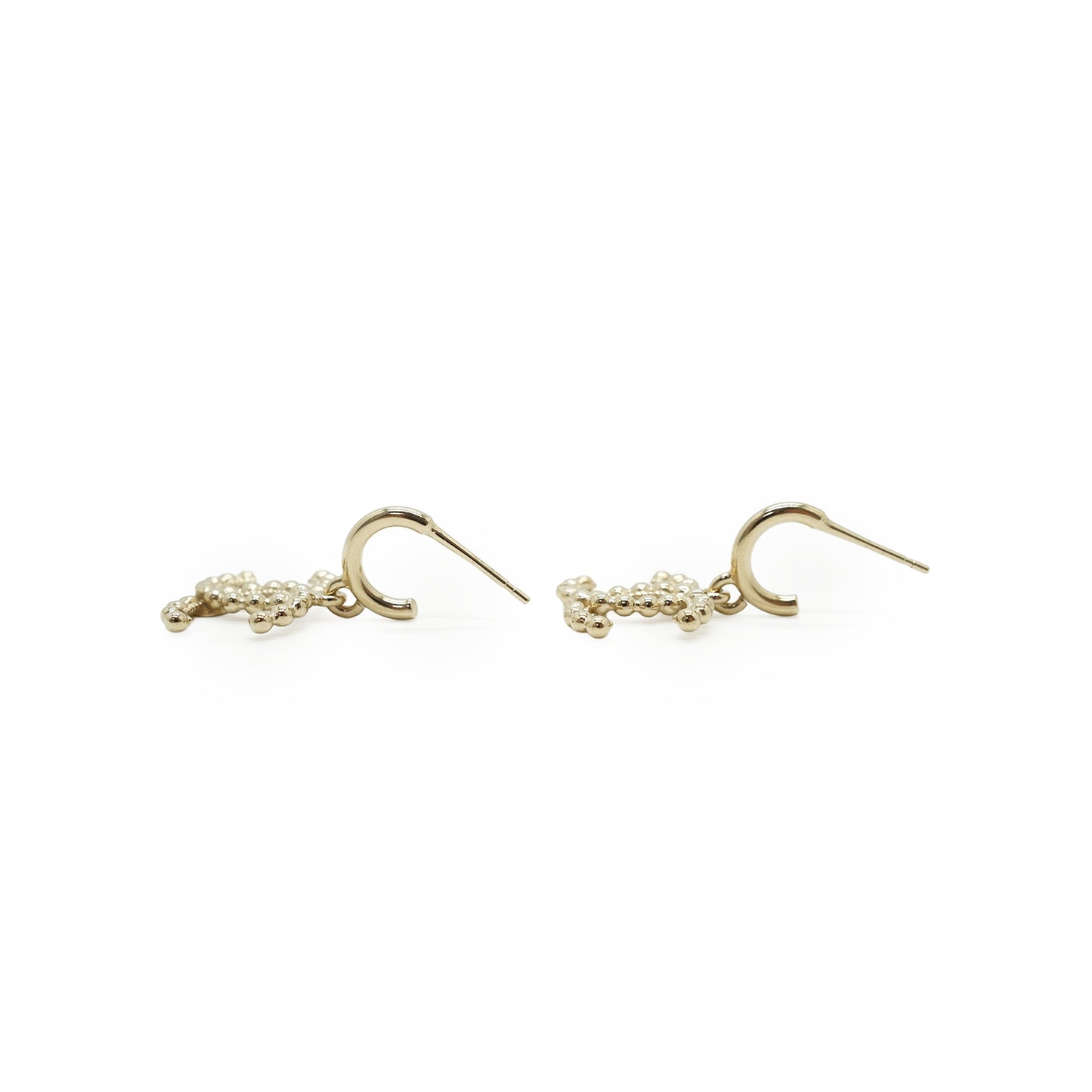 CC Beaded Small Hoop Drop Earrings