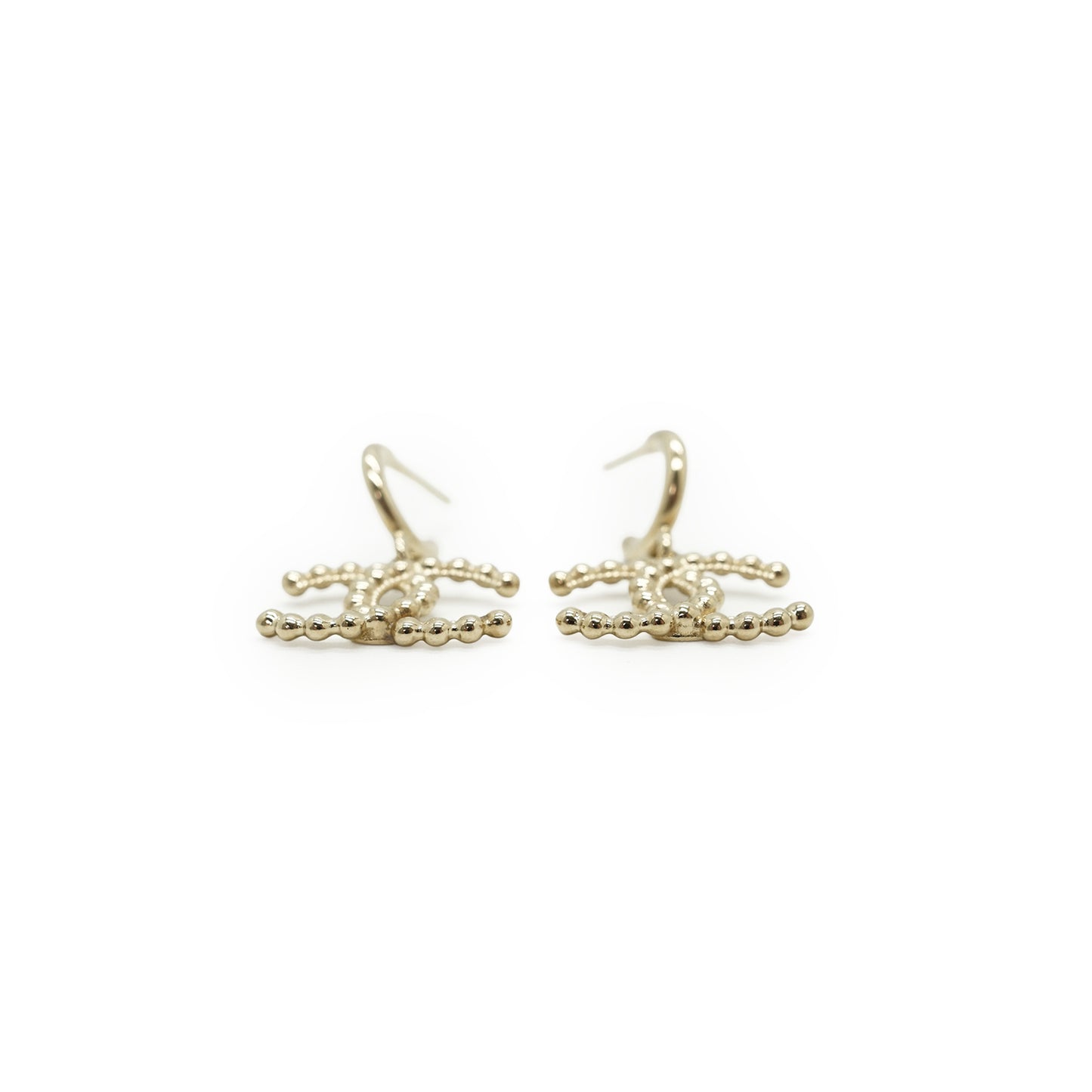 CC Beaded Small Hoop Drop Earrings