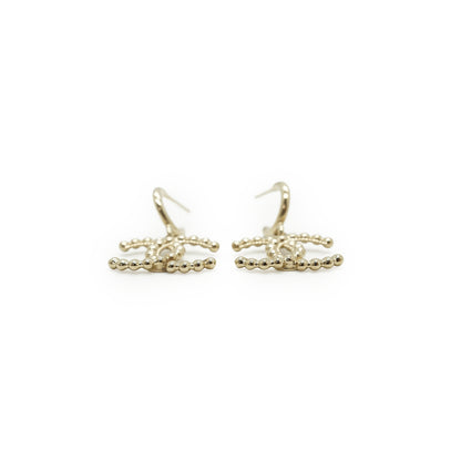 CC Beaded Small Hoop Drop Earrings