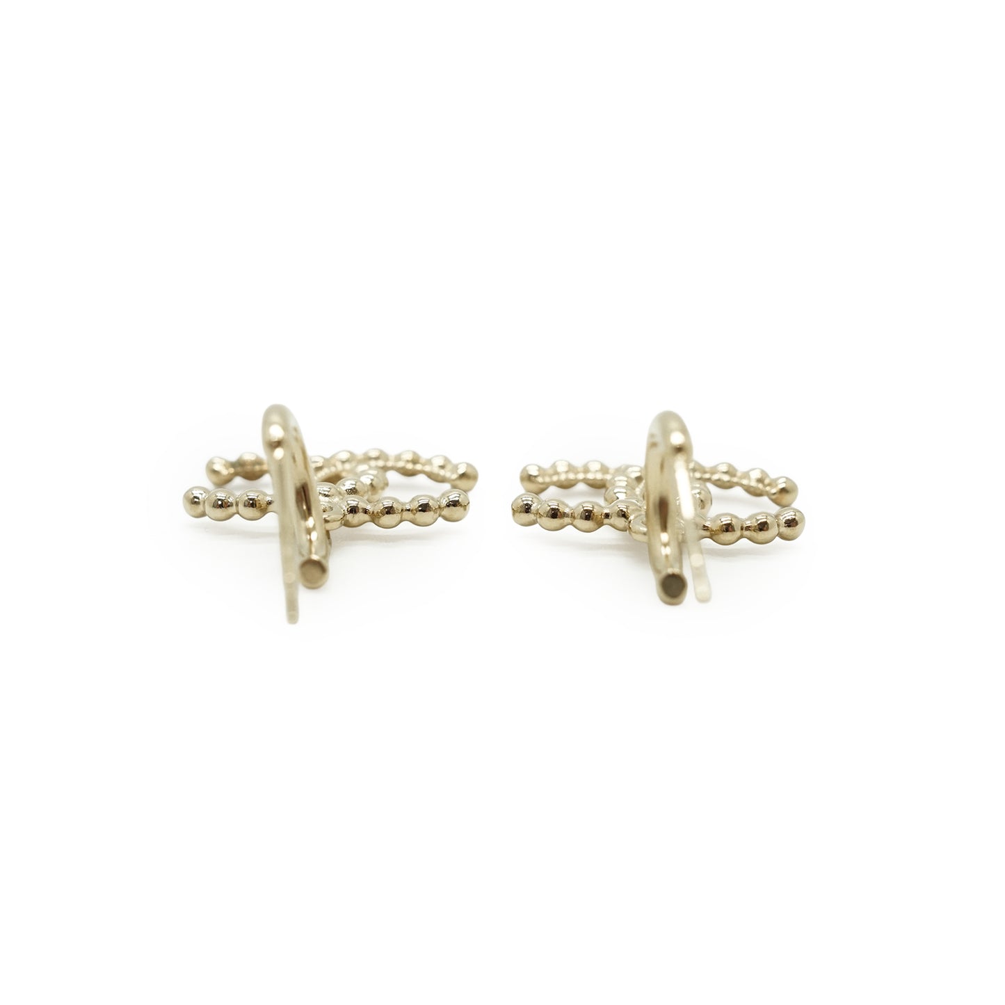 CC Beaded Small Hoop Drop Earrings
