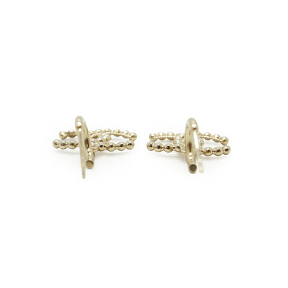 CC Beaded Small Hoop Drop Earrings