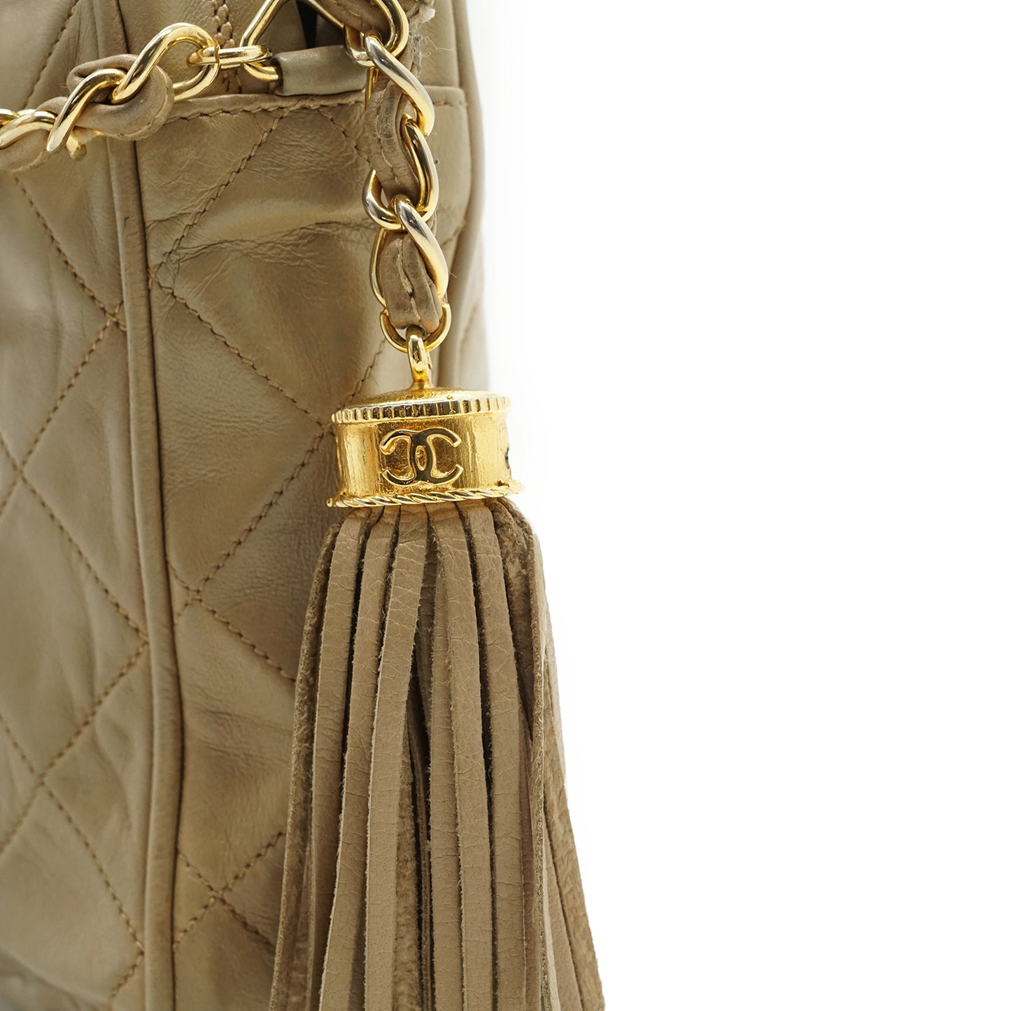 Lambskin Matelasse Fringe Chain Shoulder Bag