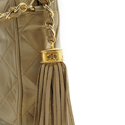 Lambskin Matelasse Fringe Chain Shoulder Bag