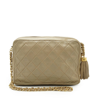Lambskin Matelasse Fringe Chain Shoulder Bag