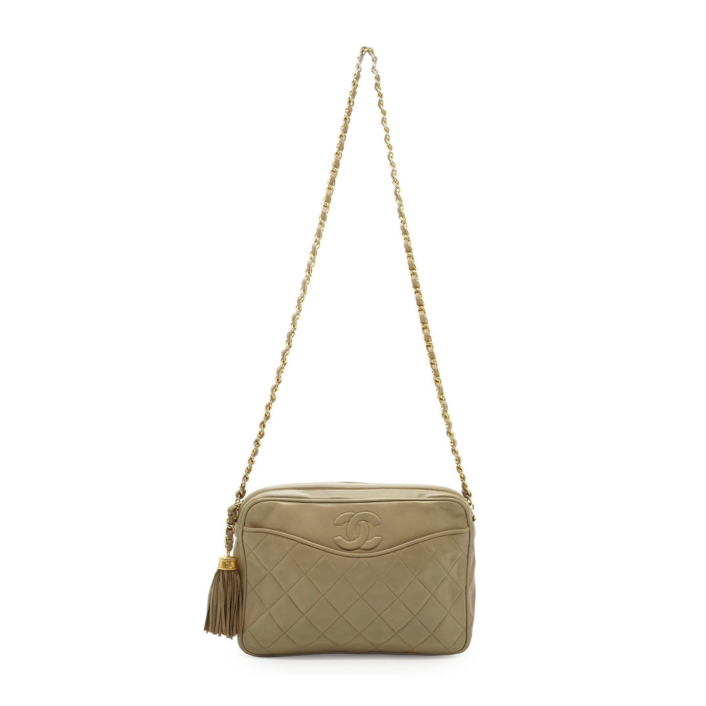 Lambskin Matelasse Fringe Chain Shoulder Bag