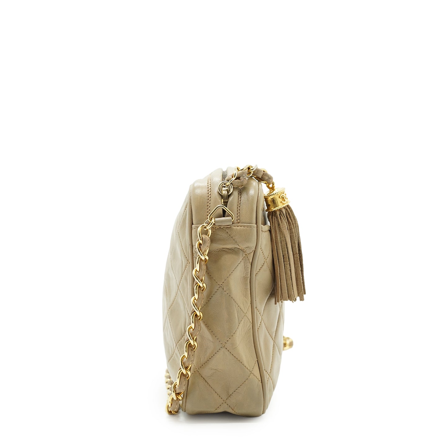Lambskin Matelasse Fringe Chain Shoulder Bag