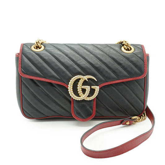 GG Marmont Torchon Bicolor Small Chain Shoulder Bag