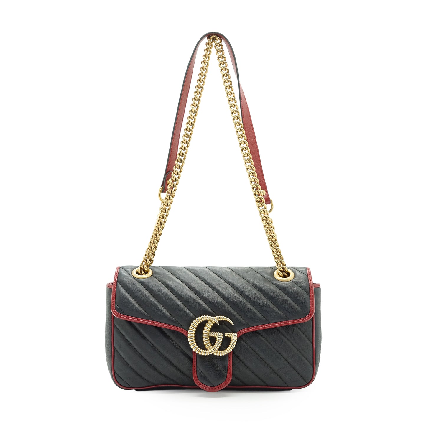 GG Marmont Torchon Bicolor Small Chain Shoulder Bag