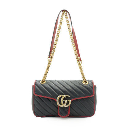 GG Marmont Torchon Bicolor Small Chain Shoulder Bag