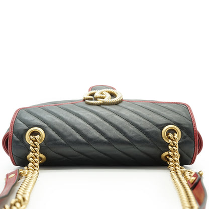 GG Marmont Torchon Bicolor Small Chain Shoulder Bag