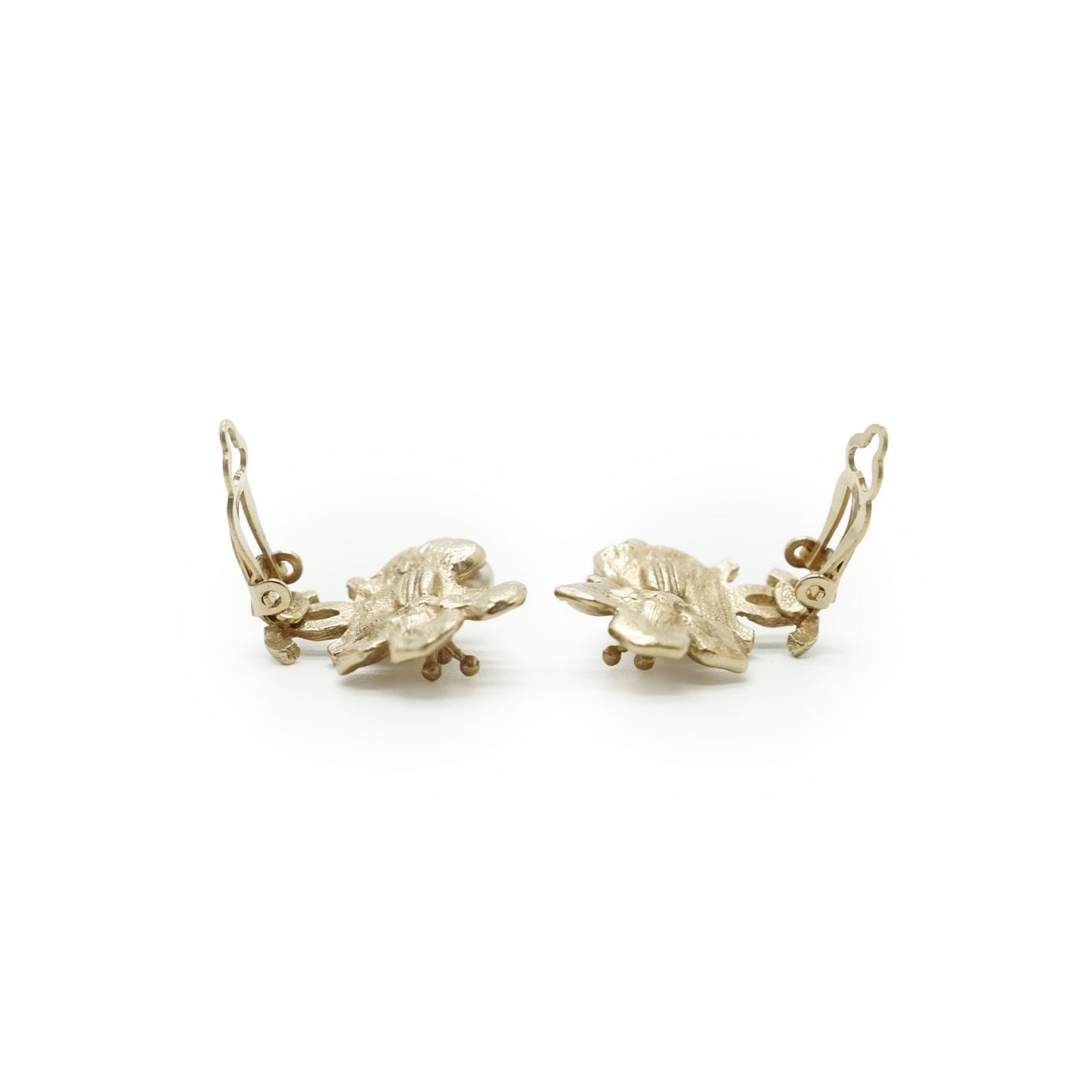 CC Camellia Flower Faux Pearl Clip-on Earrings GP