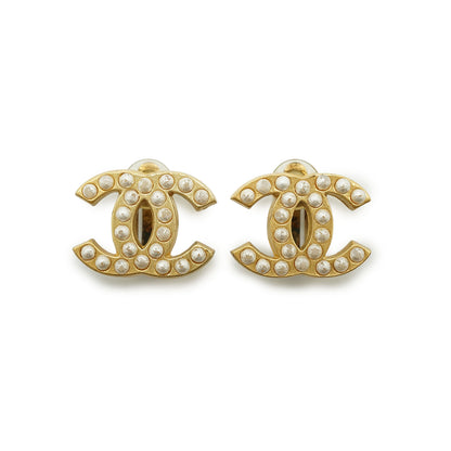 CC Faux Pearl Clip-on Earrings