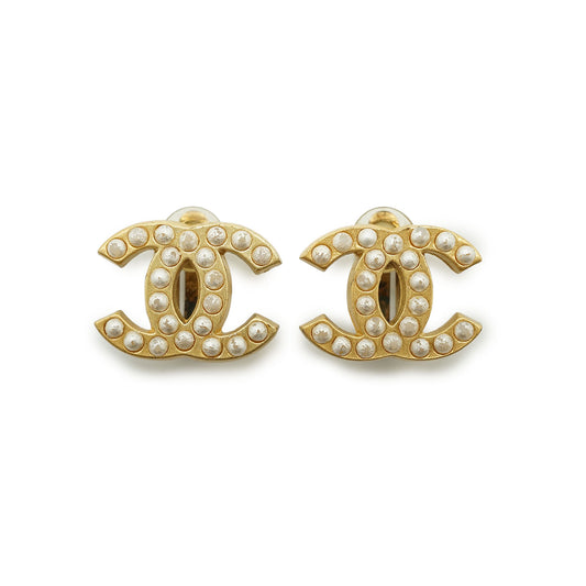 CC Faux Pearl Clip-on Earrings