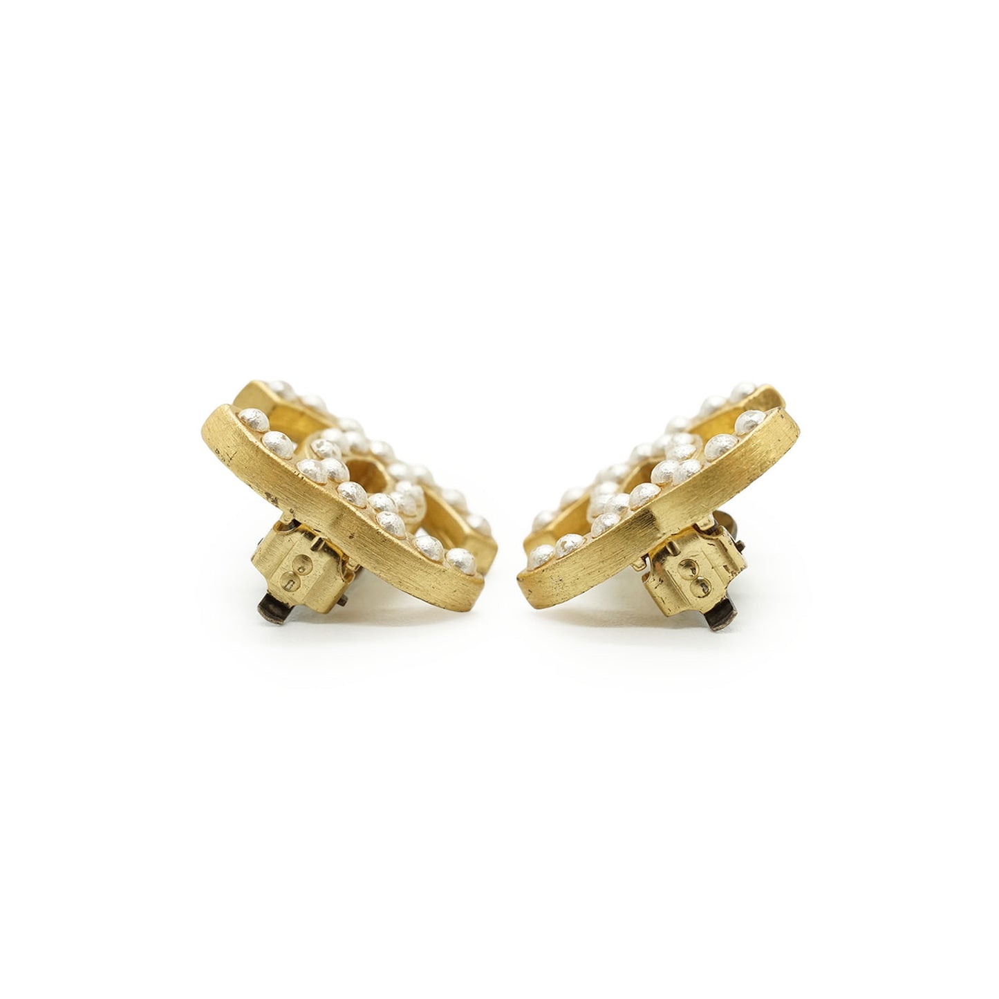 CC Faux Pearl Clip-on Earrings