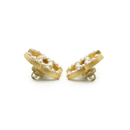 CC Faux Pearl Clip-on Earrings