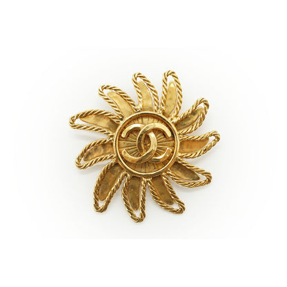 Large CC Sun Brooch GP