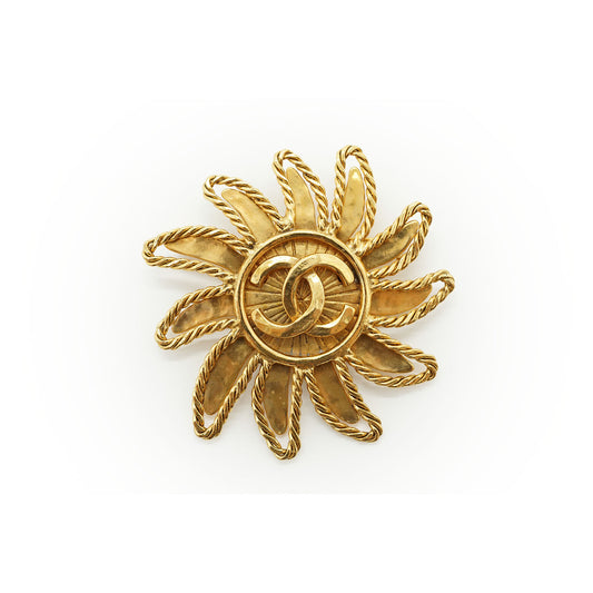 Large CC Sun Brooch GP