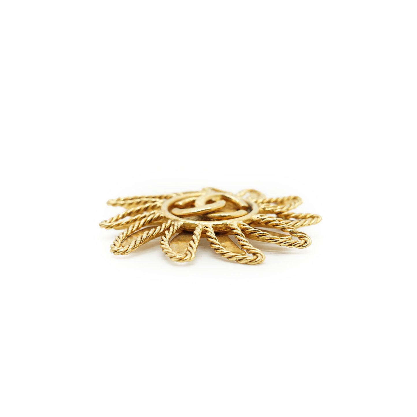 Large CC Sun Brooch GP