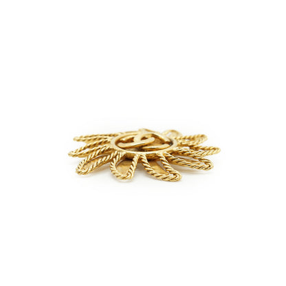 Large CC Sun Brooch GP