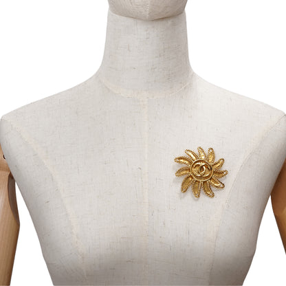 Large CC Sun Brooch GP