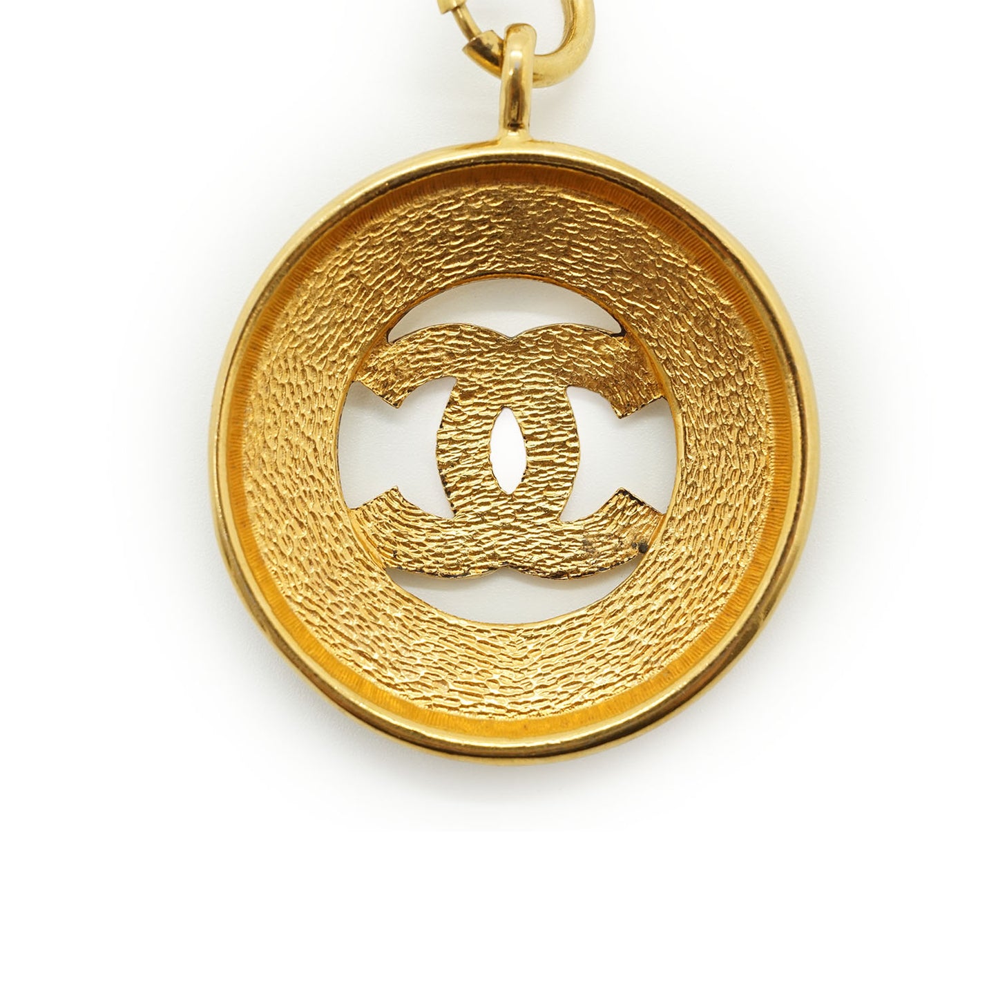 Vintage CC Sunburst Cut-out Long Necklace GP