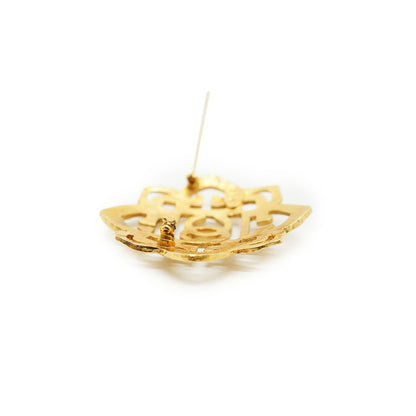 Vintage CC Filigree Cut-out Flower Large Brooch GP