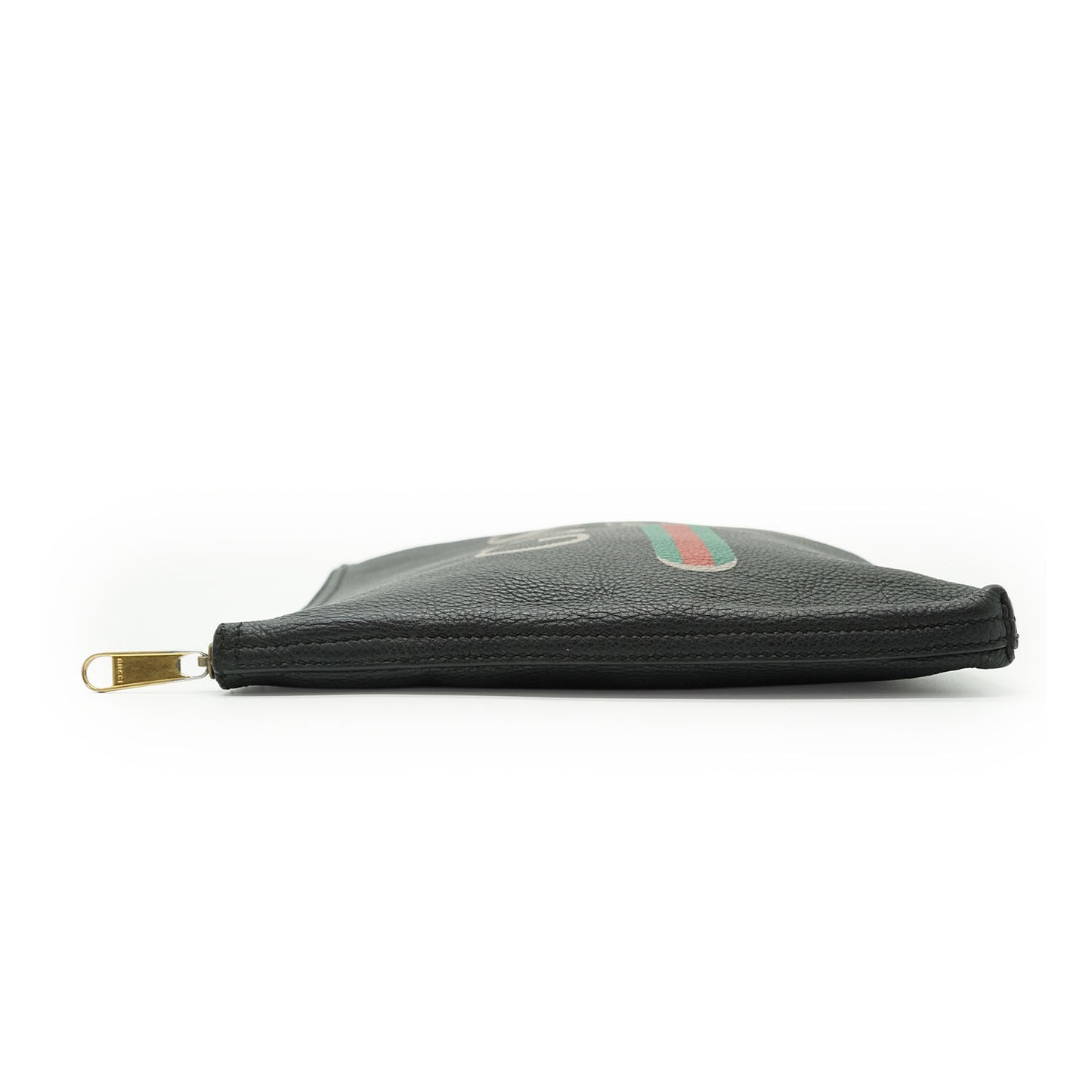 Interlocking GG Grained Leather Sherry Line Clutch