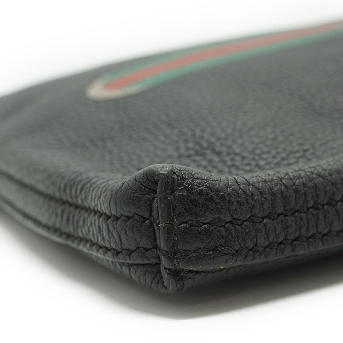 Interlocking GG Grained Leather Sherry Line Clutch