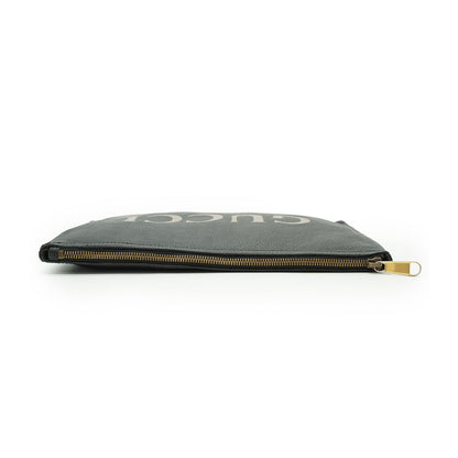 Interlocking GG Grained Leather Sherry Line Clutch