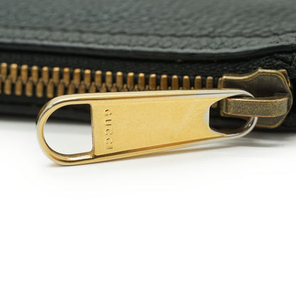 Interlocking GG Grained Leather Sherry Line Clutch