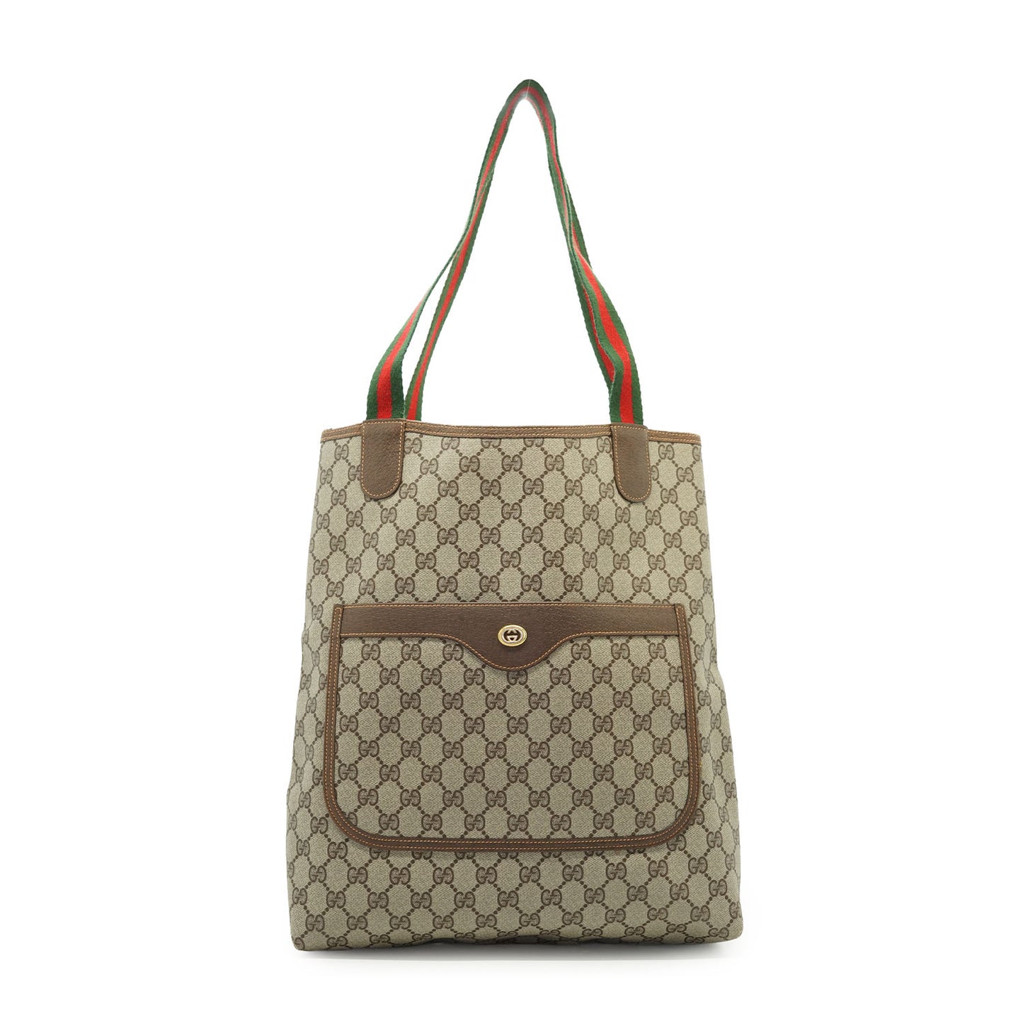 Vintage GG Supreme Coated Canvas Sherry Line Front Pocket Tote