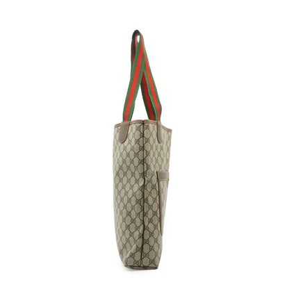 Vintage GG Supreme Coated Canvas Sherry Line Front Pocket Tote