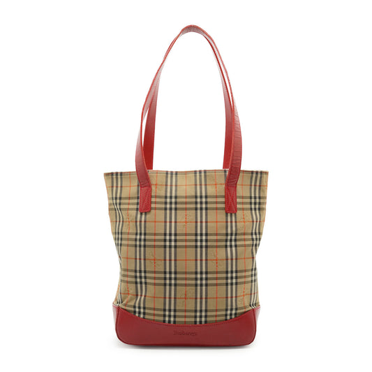 Vintage Haymarket Nova Check Canvas Leather Tote