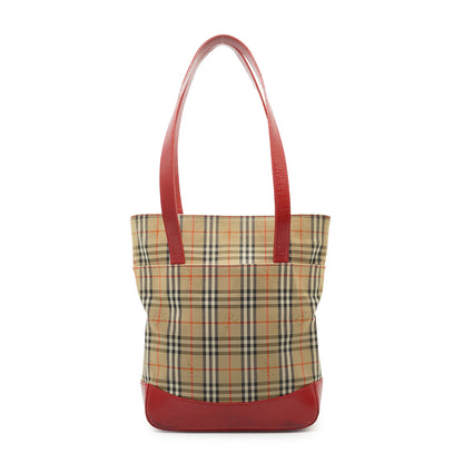 Vintage Haymarket Nova Check Canvas Leather Tote