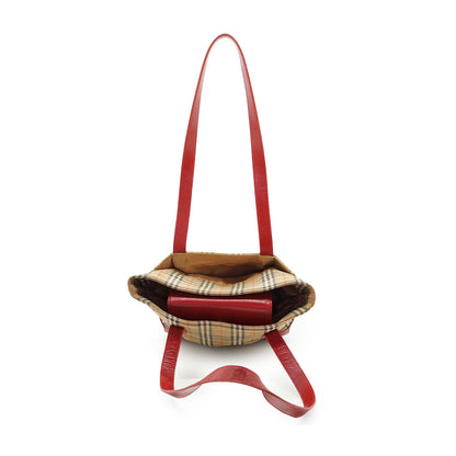Vintage Haymarket Nova Check Canvas Leather Tote