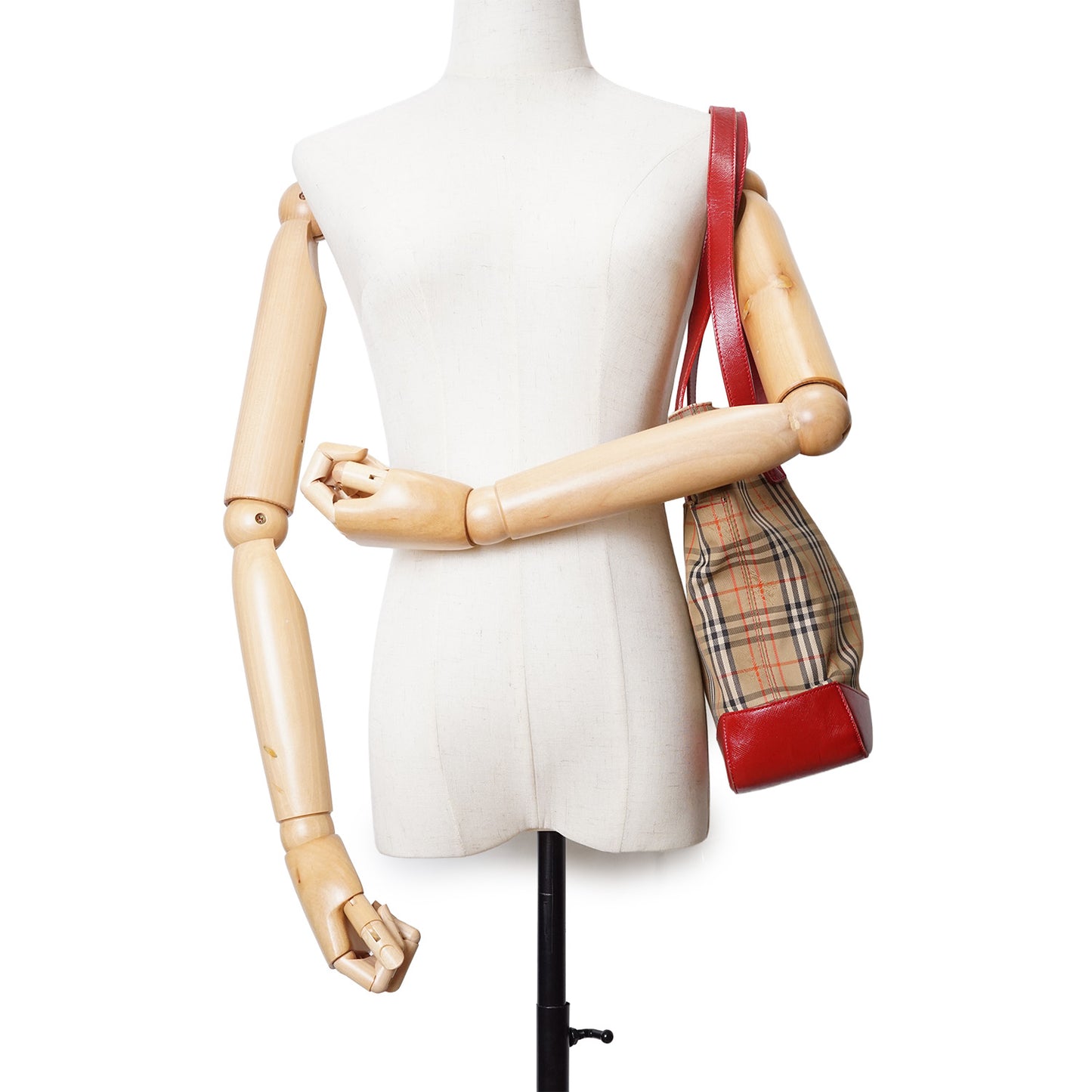 Vintage Haymarket Nova Check Canvas Leather Tote