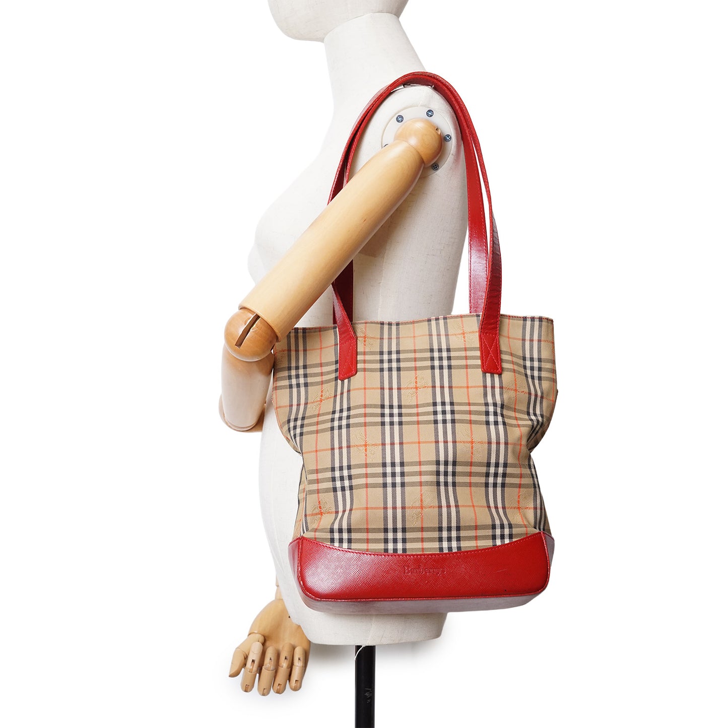 Vintage Haymarket Nova Check Canvas Leather Tote
