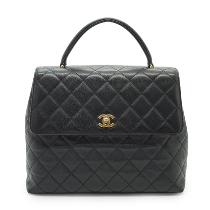 Caviar Skin Matelasse Kelly Flap Top Handle Bag