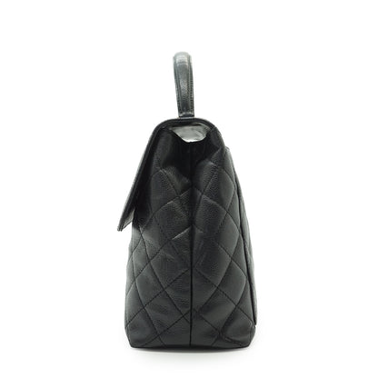 Caviar Skin Matelasse Kelly Flap Top Handle Bag